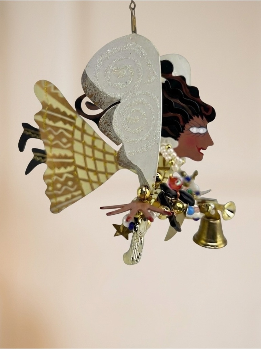 VTG SILVESTRI by Karen Rossi “Fanciful Flights” Flying Angel of Color Ornament